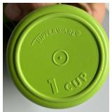 Tupperware Measuring Set with Mixing Pitcher and Green Cups