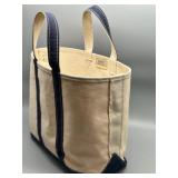 Vintage L.L. Bean Boat and Tote Bag with Navy Trim