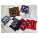 Vintage Collection of Classic Cotton Handkerchiefs with Early Designs