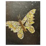 MCM Vintage COURAC Butterfly and Dragonfly Inlay Art on Black Tray