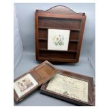 Sudberry House Needlepoint Apothecary Cabinet with Matching Tea Tray and Traycloth