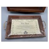 Sudberry House Needlepoint Apothecary Cabinet with Matching Tea Tray and Traycloth