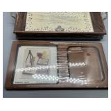 Sudberry House Needlepoint Apothecary Cabinet with Matching Tea Tray and Traycloth