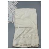 Collection of Vintage Embroidered Hardanger Linens and Lace Doilies