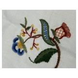 Set of 4 Hand-Embroidered Vintage Textile Squares with Floral and Bird Motifs