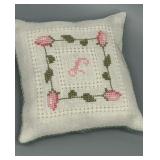 Set of 12 embroidered fabric ornaments / Needle Cases & Sachets