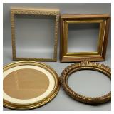 Set of 4 Vintage Ornate Picture Frames with Gilded Details