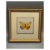 Framed Needlepoint Art with Butterfly Design Beautifully Stitched