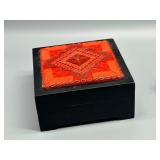 Set of 3 Decorative Boxes: Walnut, Needlepoint, and Glass