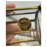 Set of 3 Decorative Boxes: Walnut, Needlepoint, and Glass