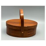 Handcrafted Oval Wooden SHAKER Storage Basket with Lid