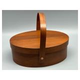 Handcrafted Oval Wooden SHAKER Storage Basket with Lid