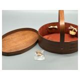 Handcrafted Oval Wooden SHAKER Storage Basket with Lid