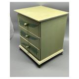 Vintage Green Accent Jewelry 3 Drawer Cabinet with Fern Design Lions Metal Feet