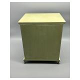Vintage Green Accent Jewelry 3 Drawer Cabinet with Fern Design Lions Metal Feet