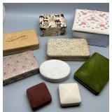 Vintage Collection of 9 Assorted Decorative Jewelry Boxes