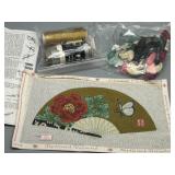 Hand painted Chinese Fan Needlepoint Kit - Stunning - Painted by Lee