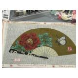 Hand painted Chinese Fan Needlepoint Kit - Stunning - Painted by Lee
