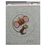 Set of 4 Hand painted  Needlepoint Canvas Designs Signed by Gloria, Betsy B. & Yudi