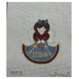 Set of 4 Hand painted  Needlepoint Canvas Designs Signed by Gloria, Betsy B. & Yudi