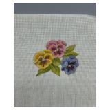Collection of 3 Hand-Painted Needlepoint Canvases with Floral Designs By Lynn Wright & One Unsigned