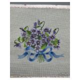 Set of 3 Floral Hand-Painted Needlepoint Canvases Signed by V. Henderson, Yudi & Gloria