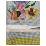 Hand-painted Floral Needlepoint Canvas with Vibrant Embroidery Design Signed Gail Marcus