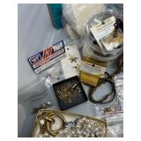 Extensive Huge Lot of Crafting Supplies with Beaded, Vintage Jewelry Elements, Charms & More