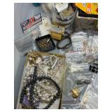 Extensive Huge Lot of Crafting Supplies with Beaded, Vintage Jewelry Elements, Charms & More