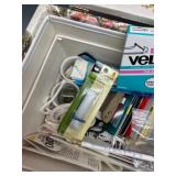 Vintage Floral Sewing Box with Assorted Sewing Supplies & Lots of Trims