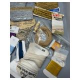 Collection of Assorted Unique Craft Threads and Embellishments Including Metallics, Silks & More