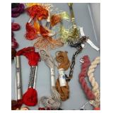 Large Lot of Silk, Wool & Uncommon Vibrant Colored Embroidery Threads and Yarns