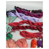 Large Lot of Silk, Wool & Uncommon Vibrant Colored Embroidery Threads and Yarns