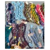 Assorted Embroidery Threads in Varied Colors Incudes both DMC and Dansk Thread Rare Types & Colors