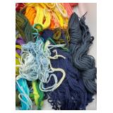 Assorted Collection of Multi-Colored Needlepoint Wool Yarn Pieces and Skeins High Quality- Many colors