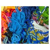 Assorted Collection of Multi-Colored Needlepoint Wool Yarn Pieces and Skeins High Quality- Many colors
