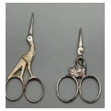 Collection of 7 Vintage Embroidery Scissors with Decorative Handles Made in The USA & Germany