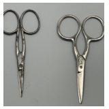 Collection of 7 Vintage Embroidery Scissors with Decorative Handles Made in The USA & Germany