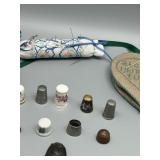 Vintage Sewing Accessories Collection with Thimbles and Needle Cases Including the Needlework Guild Of MN