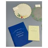 Set of 4 Unique New With Tags MARGHAB Linens Excellent Embroidery Pieces & Booklets