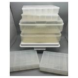 Set of 7 Clear Plastic Storage Organizing Containers with Lids