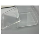 Assorted Clear Lucite & Plastic Storage Boxes and Display Frame