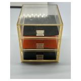 Assorted Clear Lucite & Plastic Storage Boxes and Display Frame