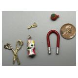 Collection of 5 Miniature Trinkets: Scissors, Magnet, Santa, and More