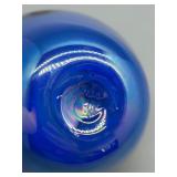 Exquisite Iridescent Mt. aint Helens Ash Art Glass Vase with Swirling Pattern by R. Vines