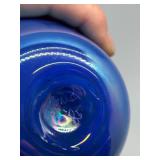 Exquisite Iridescent Mt. aint Helens Ash Art Glass Vase with Swirling Pattern by R. Vines