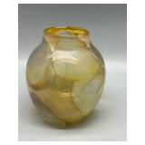 Unique Handblown Art Glass Vase with Artist