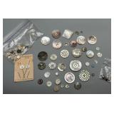 Rare Collection of Antique Hand Carved Mother-of-Pearl Buttons Rare Large Sizes and Smaller