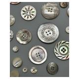 Rare Collection of Antique Hand Carved Mother-of-Pearl Buttons Rare Large Sizes and Smaller