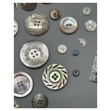 Rare Collection of Antique Hand Carved Mother-of-Pearl Buttons Rare Large Sizes and Smaller